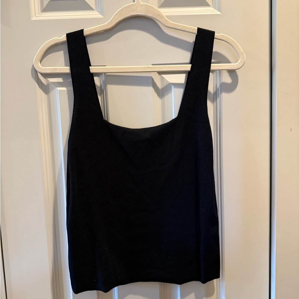 Vince Woven Black Tank